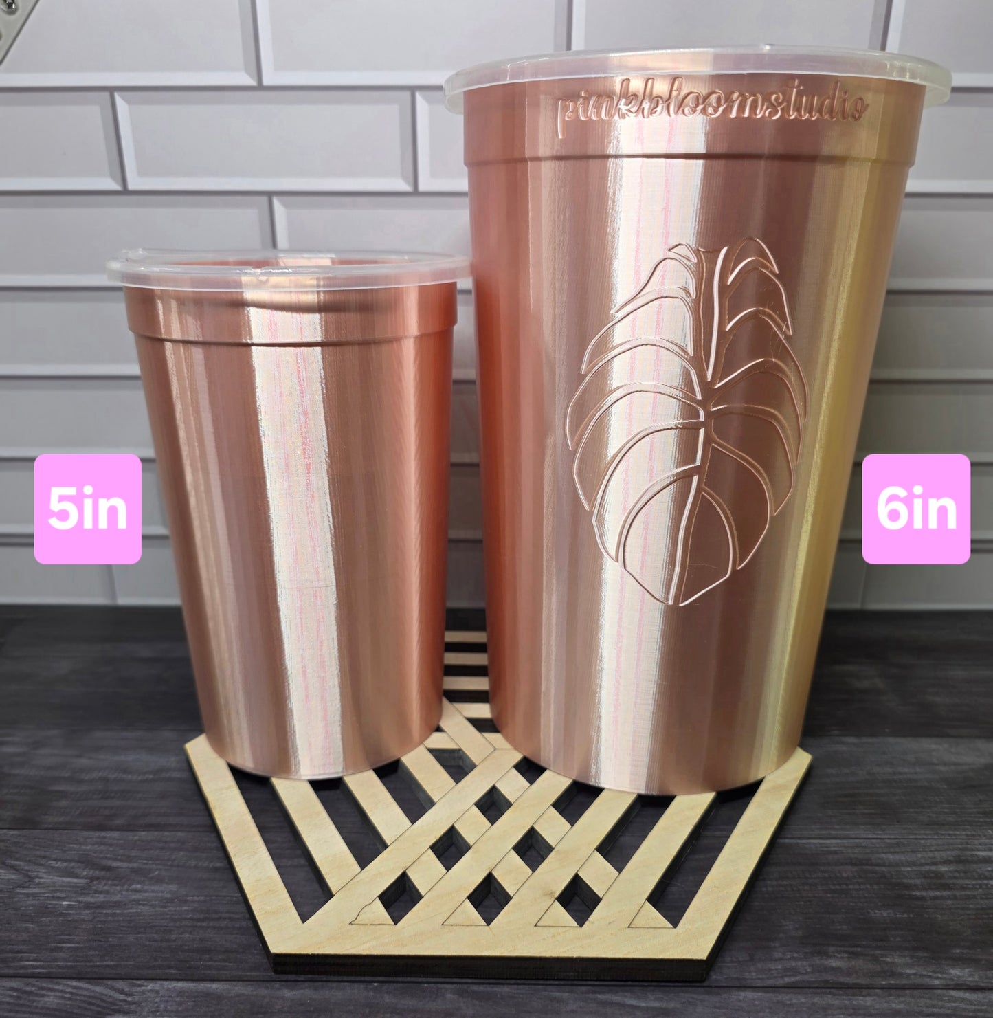 6" Anthurium Stenciled Self-Watering Cup (Custom Text)