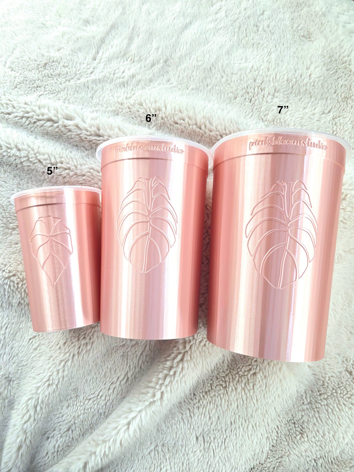 7" Anthurium Stenciled Self-Watering Cup (Custom Text)