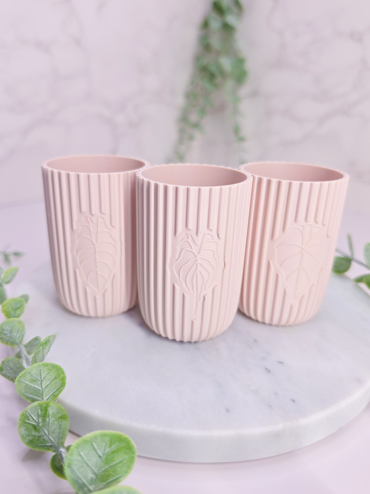 Modern Self-Watering Alocasia Stenciled Cups