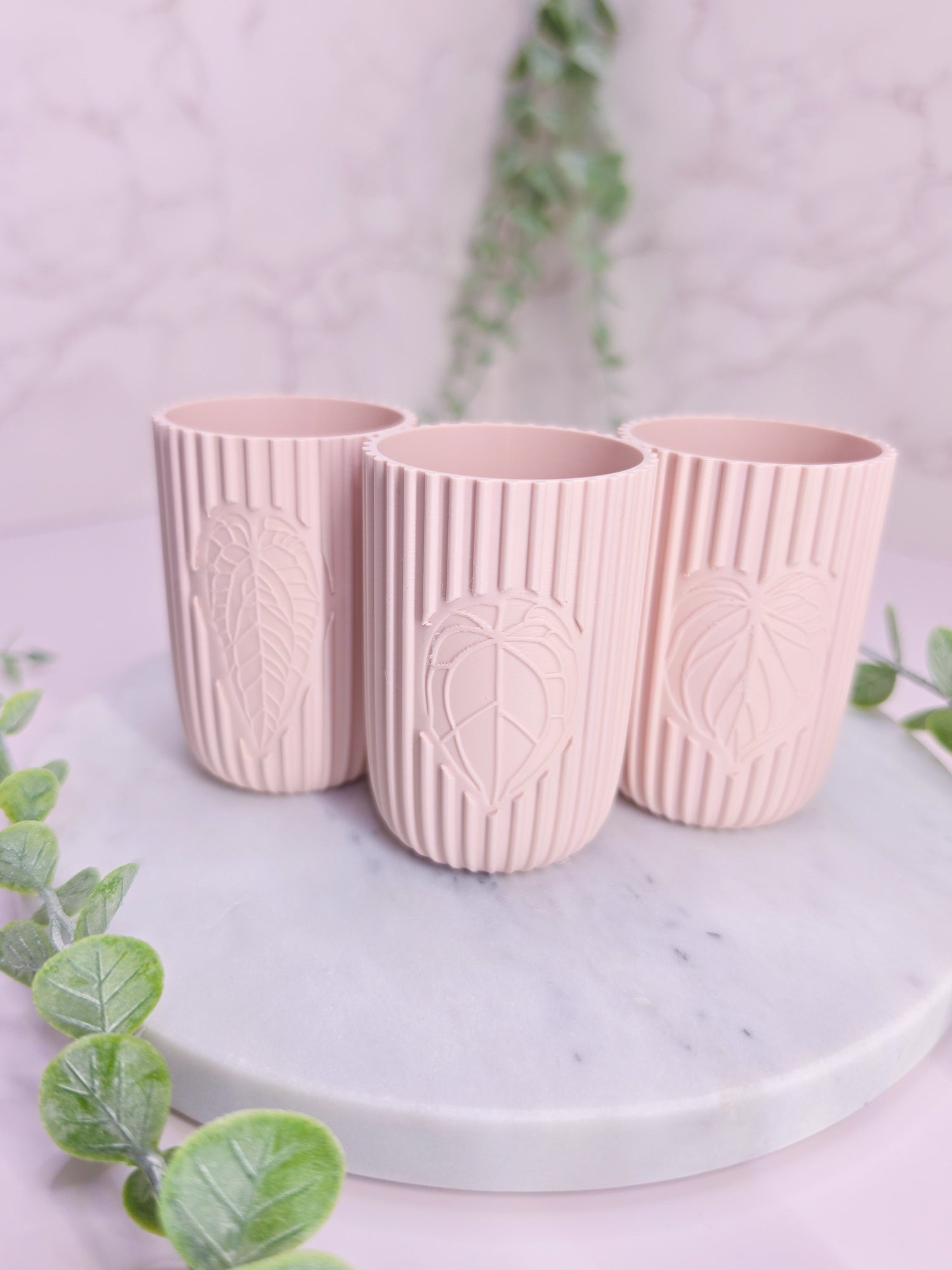 Modern Self-Watering Anthurium Stenciled Cups