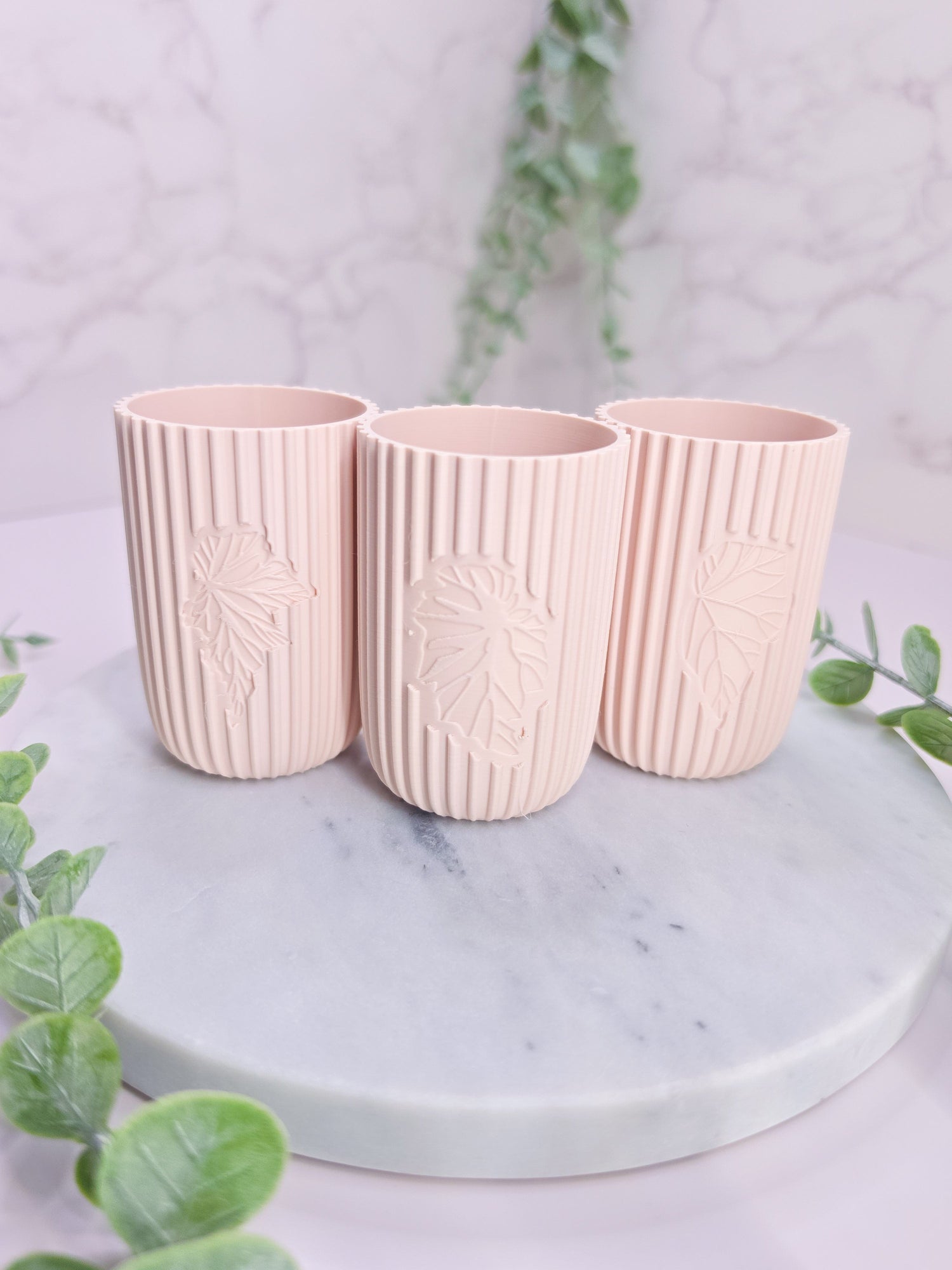 Modern Self-Watering Begonia Stenciled Cups