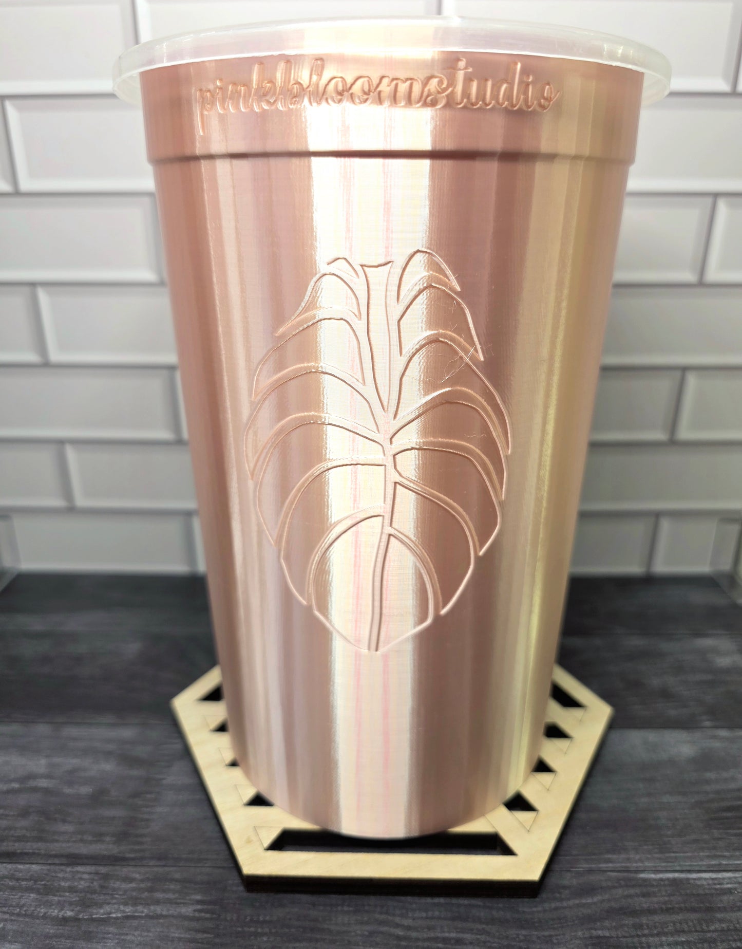 6" Anthurium Stenciled Self-Watering Cup (Custom Text)