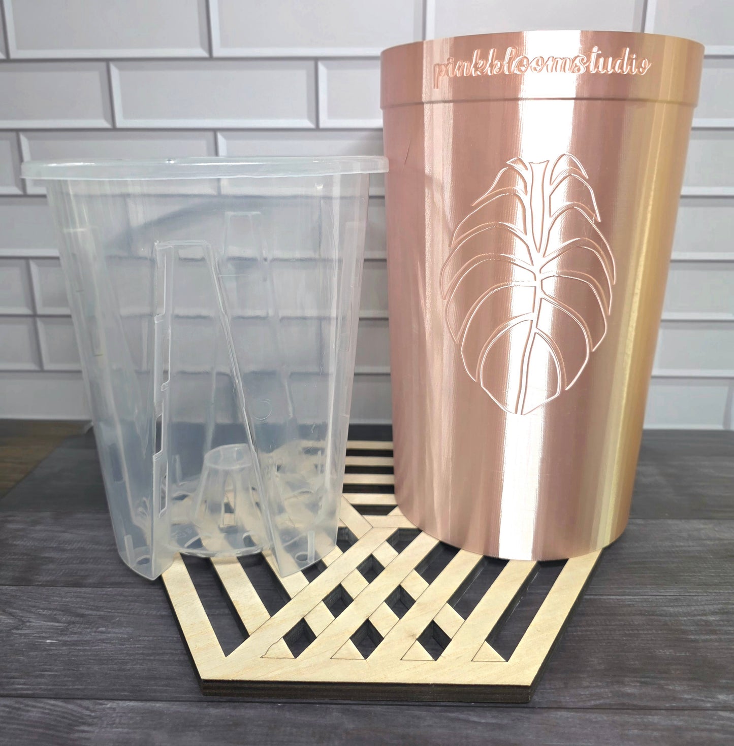 6" Anthurium Stenciled Self-Watering Cup