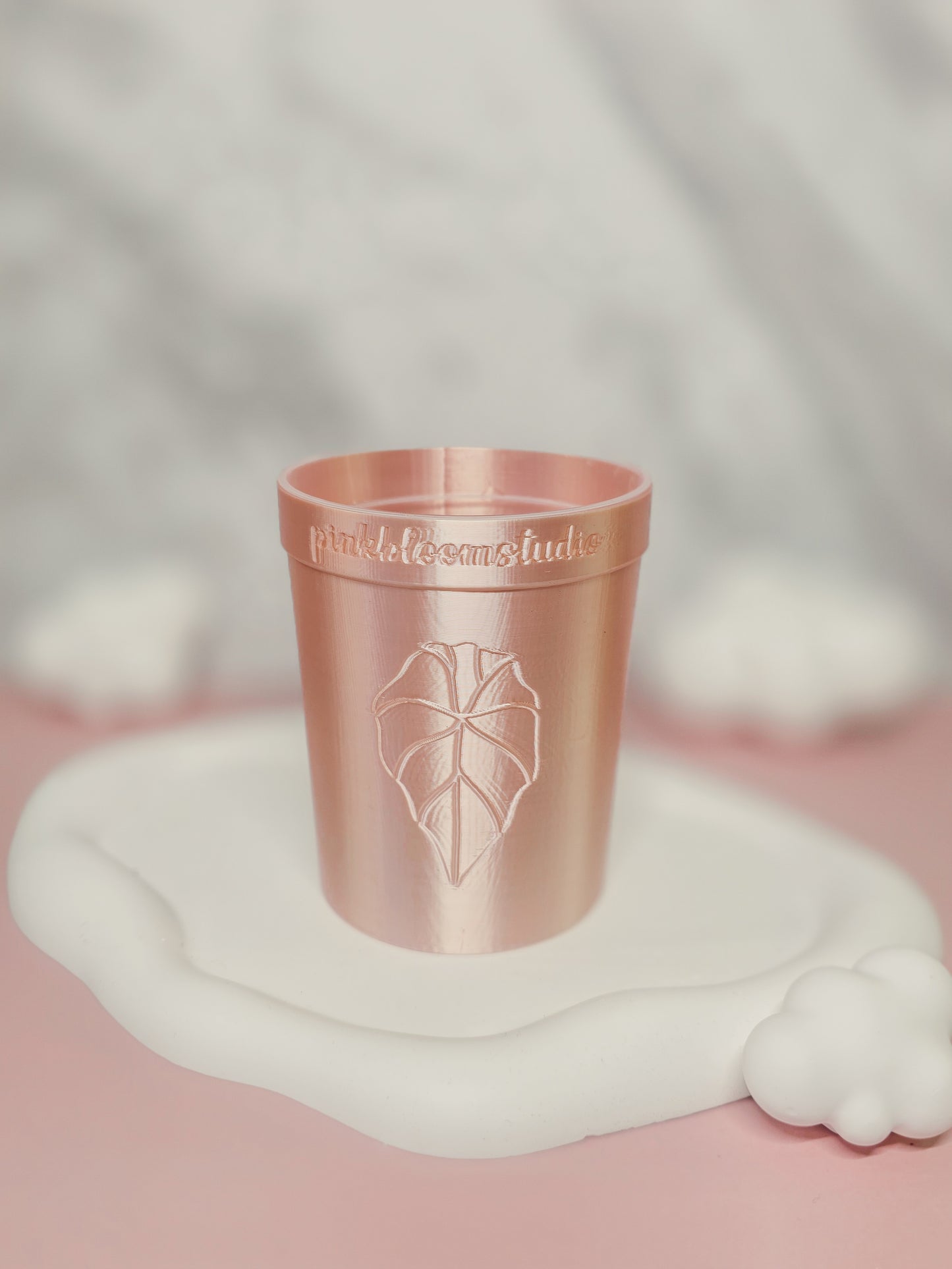 3.3" Alocasia Stenciled Self-Watering Cup (Custom Text)