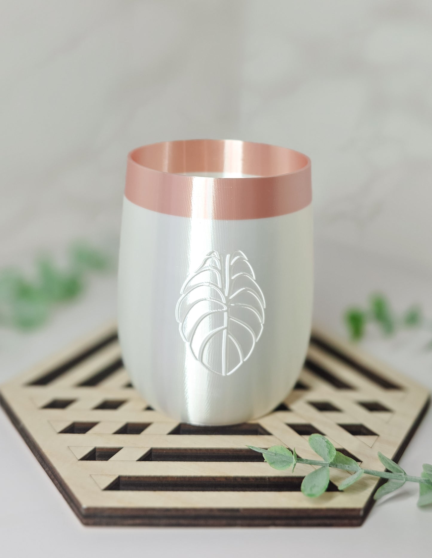 3.3" "Elegance" Alocasia Stenciled Self-Watering Cup